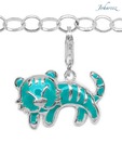 Johareez Sterling Silver Turquoise Enamel Charm Bracelet