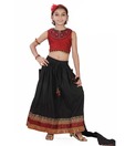Twisha Black & Red Embroidered Ghagra Choli With Free Gulal For Kids