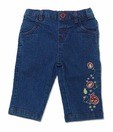 Beebay Classic Blue Embroidered Denim Trouser