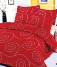 Sleepwell Red Printed Double Bed Sheet