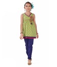 Twisha Green & Purple Printed Kurti With Free Gulal