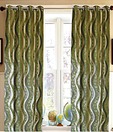 Dekor World Waves Green Eyelet Curtain