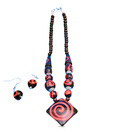 Kiya Modish Red Swirl Necklace Set