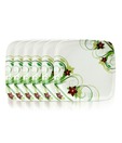 Sarvamangalam White Half Plate Set - 6 Pcs