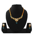 Utsavi Blue Drop Designer Kundan Necklace Set