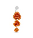 Revlis CZ Studded Silver Orange Floral Belly Stud