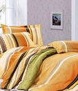 Skipper Venice Orange Printed Double Bed Sheet