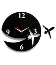 Panache Black Aeroplane Wall Clock