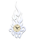 Panache Silver Flame Design Wall Clock