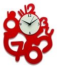 Panache 3 To 12 Red Wall Clock