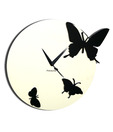 Panache Black Butterflies Wall Clock