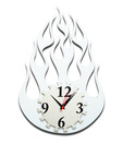 Panache White Flame Design Wall Clock