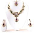 Kriaa Radial Intricate Tear Drop Necklace Set with Maang Tika