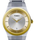 Timex Gleaming Silver Round Dial Watch