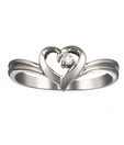 Sanskruti Diamond Heart Platinum Finish Ring