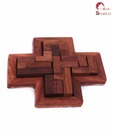 Home Sparkle Cross Shape Wooden Puzzle Game