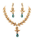 Magan Pearls Kundan Golden Leaf Necklace Set