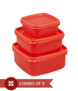 Nayasa Red Container Set of 3 with 3 Pcs each