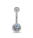 Revlis Faceted CZ Studded Silver Belly Stud