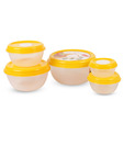 Princeware Fresh Vent Round Containers Yellow - 5 Pieces