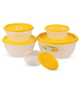 Princeware Nestable Round Containers Yellow - 5 Pieces