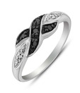 Ziveg Black Stone & Swarovski Ring