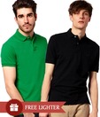 Loveusale Black-Green Pack of 2 Polo T Shirts