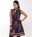 Goddess Black Cotton Printed Tunic