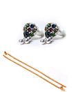 Jewels Of India Sparkling Stones Anklet & Toe ring Combo