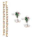 Jewels Of India Red & Green Anklet & Toe ring Combo