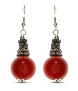 Art Mannia Red Stone Balls Earrings