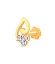 G Divas Diamond Studded Abstract Design 18Kt Yellow Gold Nosepin