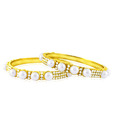 Jpearls CZ & Pearls Embedded Bangles - Set Of 2