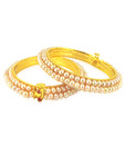 Jpearls Pink Pearls Gorgeous Bangles  - Set Of 2