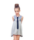 Herberto Light Grey Sequin Dress For Kids