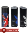 Playboy Men Deos Pack of 3(Hollywood, London, Malibu)-150 Ml Each