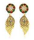 Agate Jewels Golden Leaf Cluster Earrings