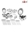 Zain 62 Pcs Stainless Steel Family Dinner Set