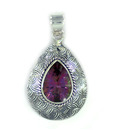 Sizzling Silver Tear Drop Mystic Quartz Pendant