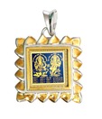 Dijyo Laxmi Ganesh Aarti Silver Petal Pendant