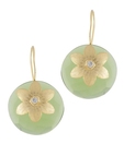 Styleos Green Ball Flower Earrings