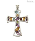 Zevrat Semiprecious Stone Crucifix Pendant