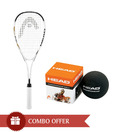 Head Nano Ti Spector Squash Racquet & Head Championship Double Dot Ball Combo