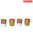 Superware Wicker Lambent 4Pc.  Melamine Coffee Mug  Set