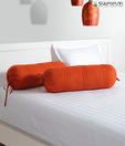 Swayam Orange Bolster Cover Set