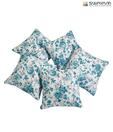 Swayam White & Turquoise Floral Print Cushion Cover Set
