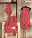 Swayam Red Floral Print Kitchen Linen Set