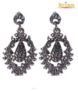 Kriaa Sturdy Design Black Earrings