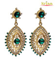 Kriaa Vivacious Green & Golden Earrings
