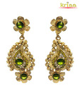 Kriaa Charming Golden & Green Earrings